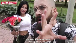 Brunette Takes Sex Over Roses #letsdoeit