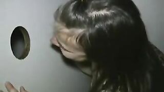 Hungry White Trash Slut Devours A Thick White Cock At The Gloryhole