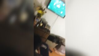 Ebony Takes Big Load While Playing Video Games