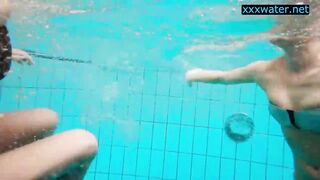 Hot Girls Undress In The Pool