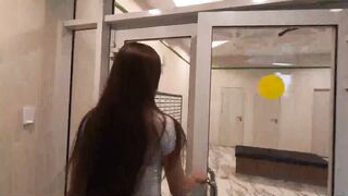 Risky Sex In The Public Elevator. Rough Sex, Blowjob And Facial.