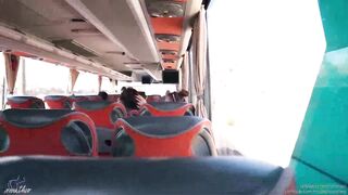 Risky Sex On Real Public Bus Ended With Huge Cumshot