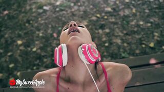 Outdoors Workout Day With Two Cumshots In My Mouth And Face -amateur Couple