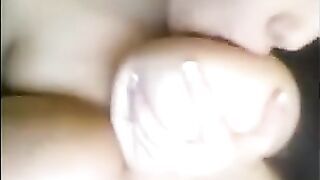 Babe With Big Lactating Tits Toying Her Pussy