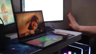 Teen Escort Reacts To Herself Having Sex On Video Then Gets Fucked Again