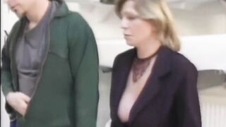 Lucky Guy Gets Cauth By His Blonde Milf Boss In Stockings