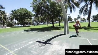 Fuck Fiend Nina Kayy Bangs Her Black Coach's Big Ebony Cock!