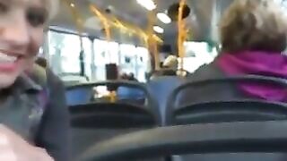 German Blondes Sucking Dick On A Public Bus