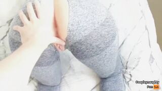 Grinding My Best Friend's Dick Before He Fucks Me In My Ripped Yoga Pants