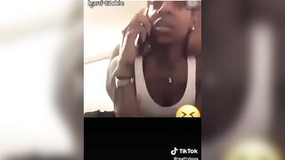 Hood Bitch Fucked While On The Phone