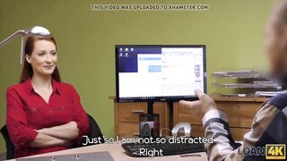 Loan4k. Hot Redhead Slut Fucks Her Credit Agent