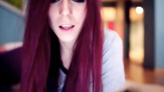 Webcam Cute Redhead Girl With Connected Toy