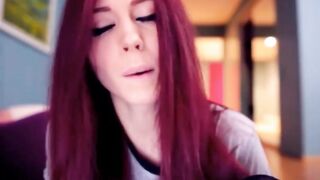 Webcam Cute Redhead Girl With Connected Toy