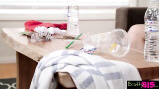 "stop Fucking Around Or I'm Going To Put A Dick In You" Step Sis Threesome