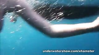 Nastya And Masha Are Swimming Nude In The Sea