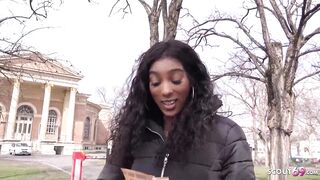 German Scout - Ebony Fitness Teen Rae - Eye Rolling Orgasm Fuck At Real Street Casting