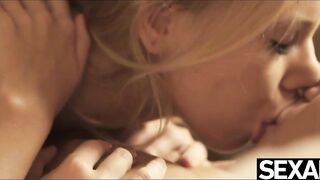 Sexy Blonde Face Down Ass Up As Her Girlfriend Licks Her Pussy