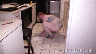 Hairy Redhead Cheating Wife Squirts To Pay Bill