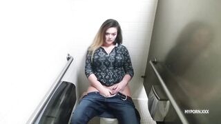 Big Boobs Public Toilet Masturbation