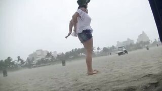 Voyeurchamp.com Upskirt Wife Heather Flashed Beach Attendant