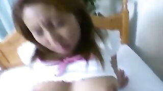 Hot Asian Babe With Big Boobs Gets To Be Doggystyled