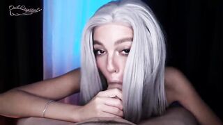 Super Hot Blonde Blowjob After Striptease