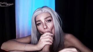 Super Hot Blonde Blowjob After Striptease