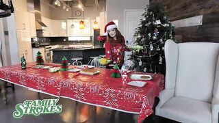 Familystrokes - Big Tits Stepmom And Stepdaughter Get Fucked For Christmas