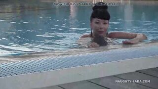 I'm Wearing Transparent Swimsuit In The Public Pool