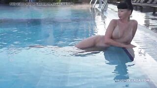 I'm Wearing Transparent Swimsuit In The Public Pool