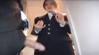 Japanese Stewardess Lends A Hand