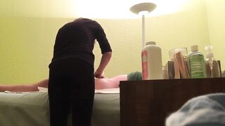 Girl Rubs Customer's Hard Dick At Wax Salon