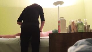 Girl Rubs Customer's Hard Dick At Wax Salon