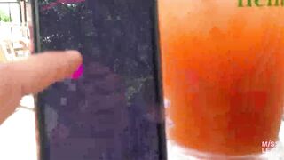 He Controls My Pussy And Makes Me Cum At The Restaurant - Public