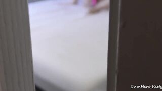 Caught Step Sister Masturbating During Quarantine, I Came Inside Her Pussy.