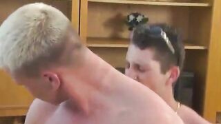 Busty Blonde Granny Enjoys Threesome Fucking