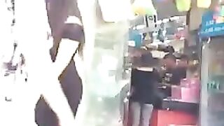 Thick Pawg Vpl Walking The Street In Transparent Black Dress