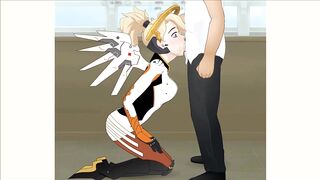 Overwatch Mercy Porn/hentai Super Deepthroat (sdt)