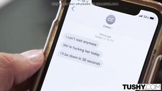 Tushy Married Couple Couldn’t Wait To Share This Redhead’s Ass