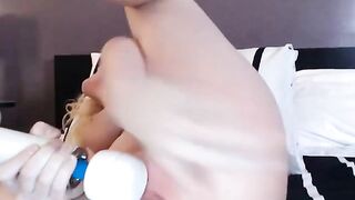 Blonde 20yo Babe vibrating her clit to orgasm