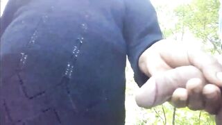 Dick Flash In Front Granny And Touching Dick Outdoor!