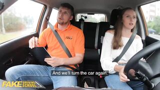 Fake Driving School Brunette With Perfect Tits Fucked During Lesson