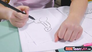 Busty Teacher Fucks Female Student In Class With A Strapon