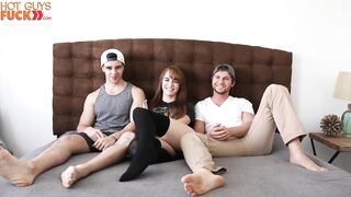 Lucky Latina Girl Gets Fucked By 2 Smoking Hot Roommates At Once.