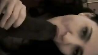 Wifey Chats To Spouse On The Smartphone While Fellating Enormous Ebony Penis