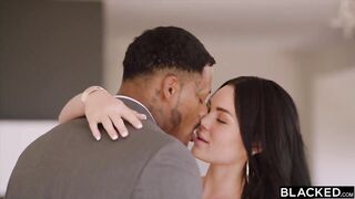 Blacked Dark Haired Enjoys Tough Huge Ebony Penis