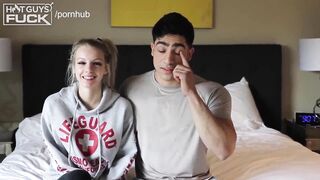 Hispanic Muscle Jock Fucks Lil Blond Artist Who Claims She's The Tightest