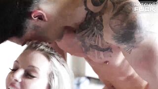 Hispanic Muscle Jock Fucks Lil Blond Artist Who Claims She's The Tightest