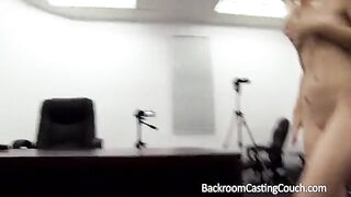 Cock-squashing Blond Nubile Buttfuck & Creampie On Casting Couch