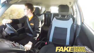 Fake Driving School Nerdy Ginger-haired Teenager College Girl Fucked To Creampie Climax
